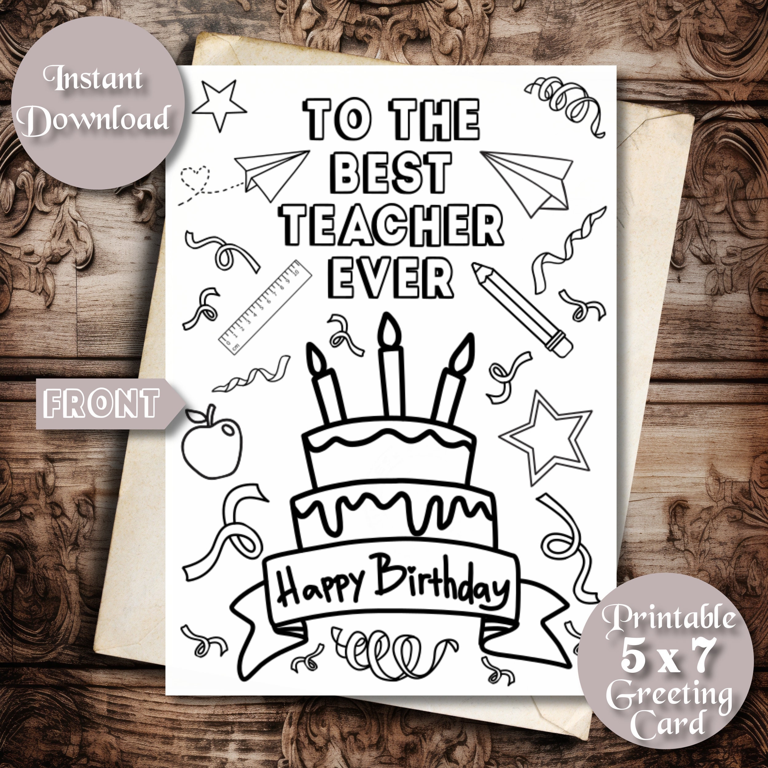 free printable birthday card for teacher