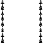 Printable Black And White Christmas Tree Page Border