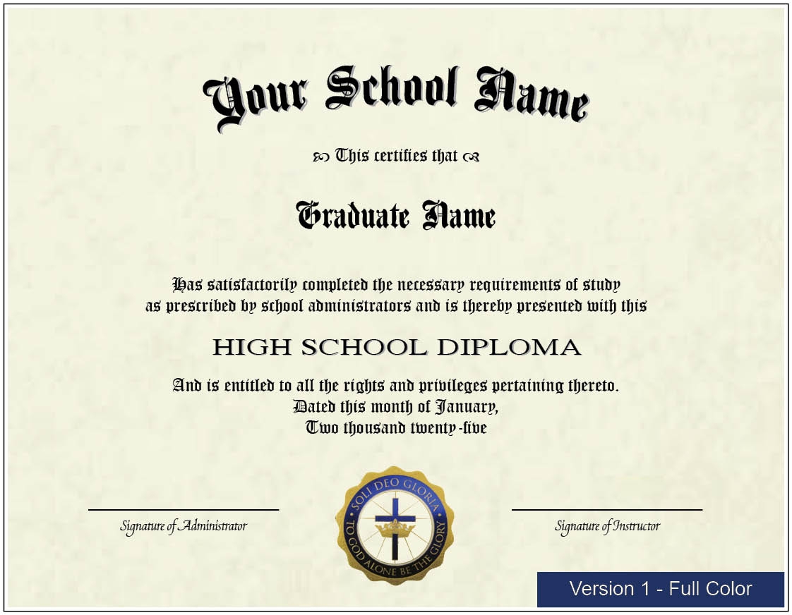 free printable high school diploma template with seal