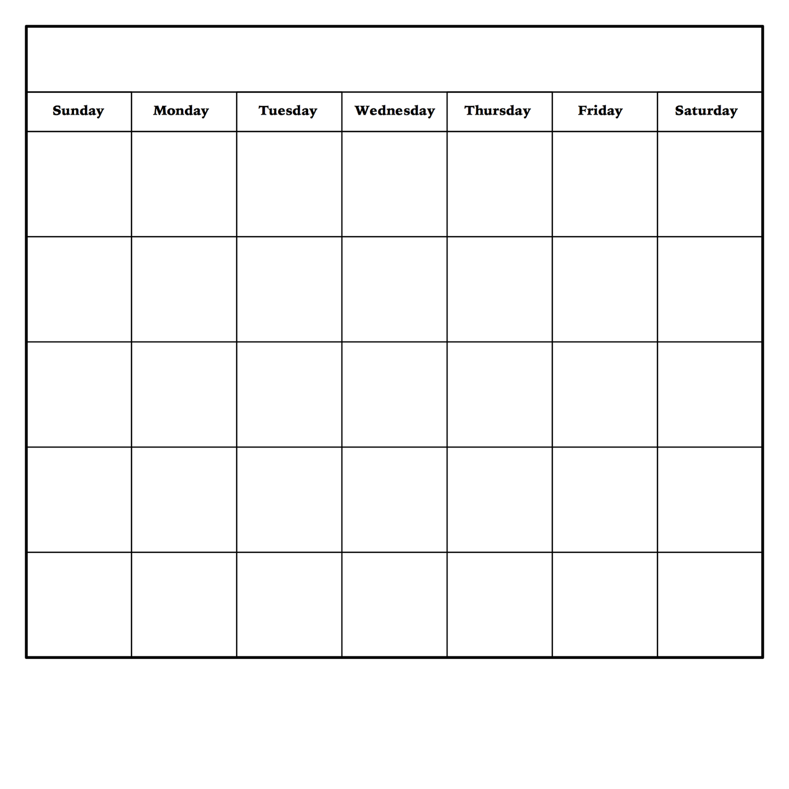 Printable Blank Monthly Calendar Template Example Calendar Printable