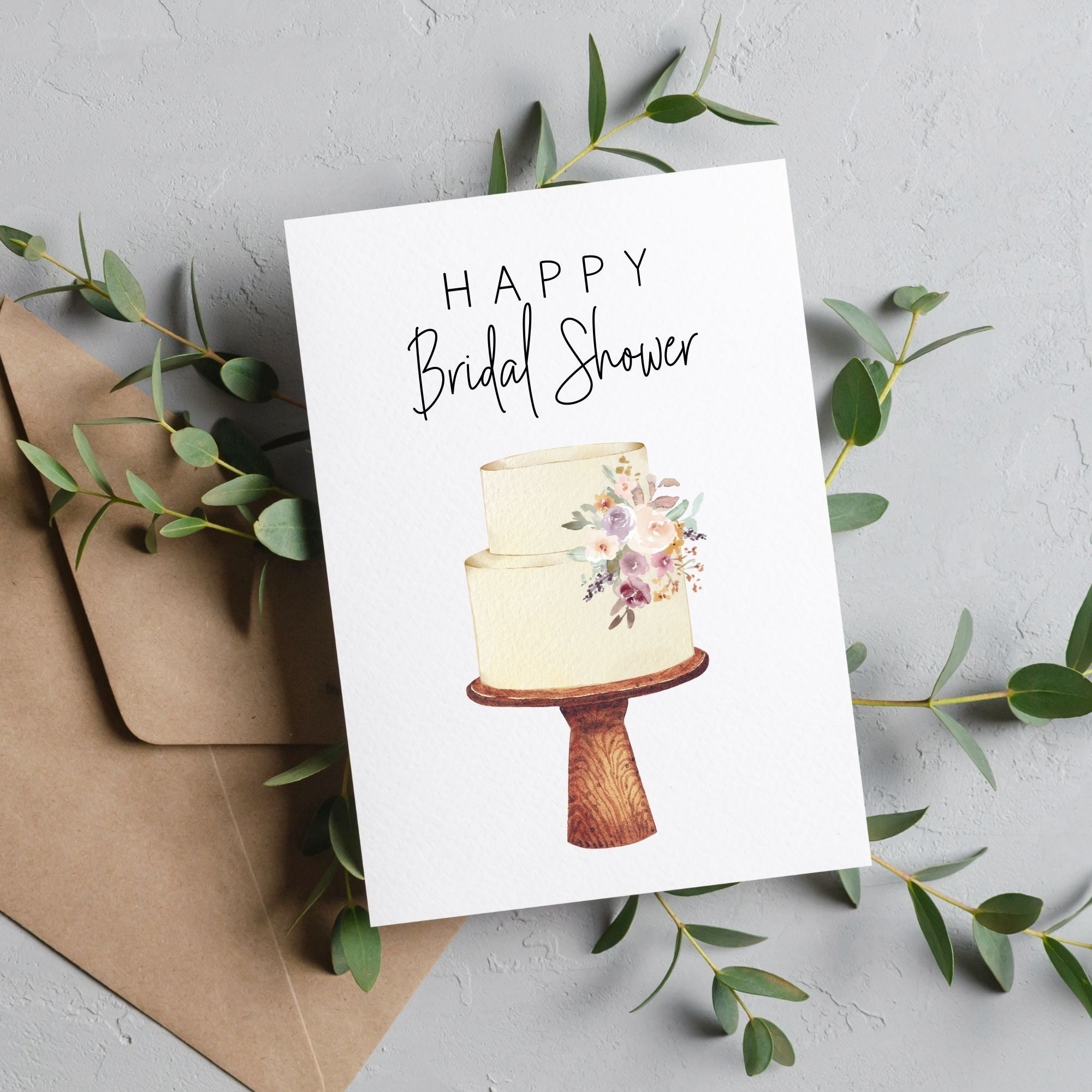 Printable Bridal Shower Card Happy Bridal Shower Bridal Shower Cake