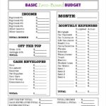 Printable Budget Worksheet Pdf Room Surf