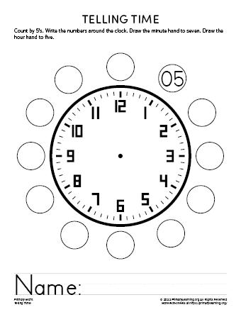 Printable Build A Clock Telling Time Activity Worksheets Library