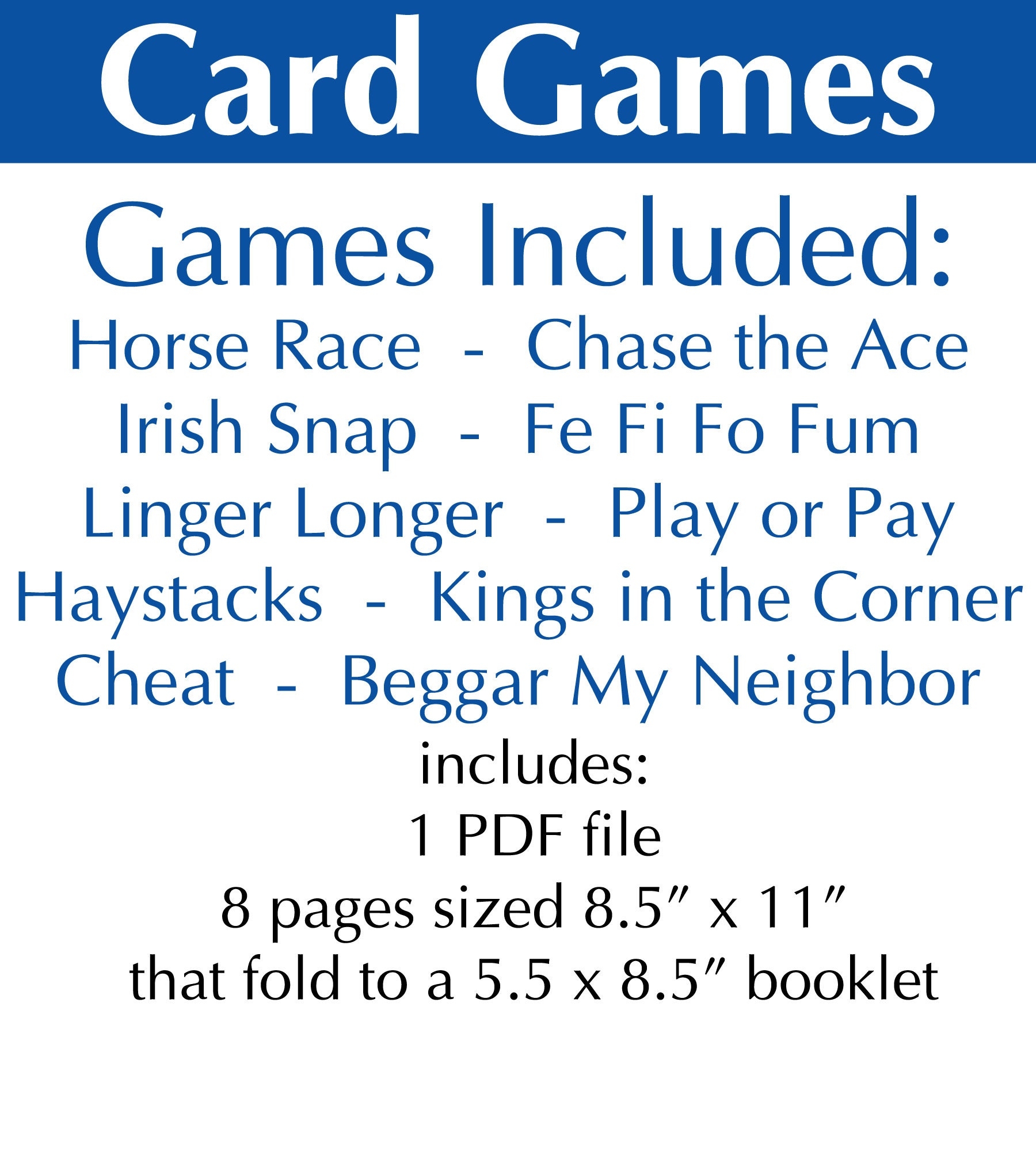 printable card games for kids