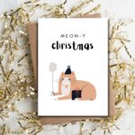 Printable Cat Christmas Cards Bundle Funny And Cute Etsy