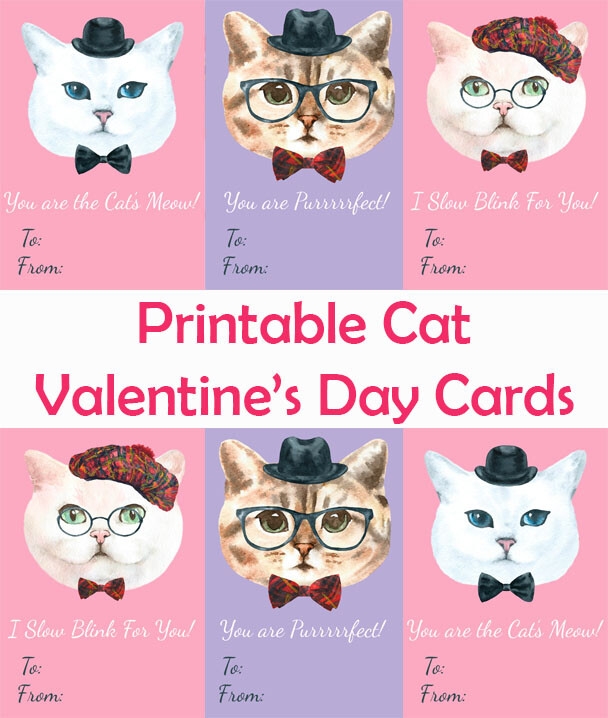 Printable Cat Valentine 39 s Day Cards My 3 Little Kittens