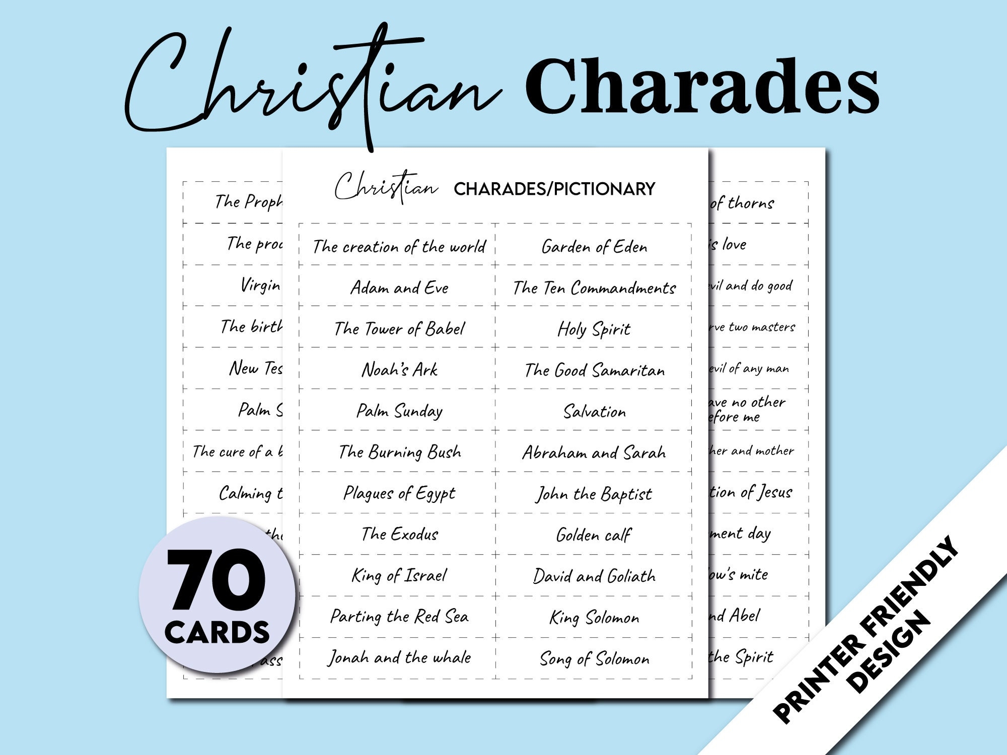 Printable Charades Game 70 Action Charades Cards 58 OFF