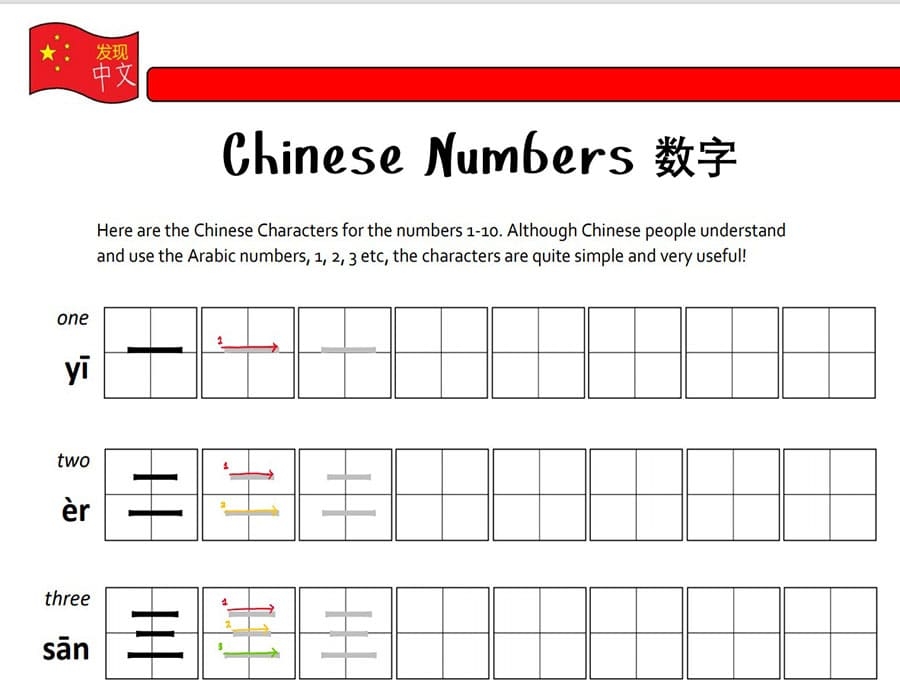 Printable Chinese Numbers Worksheet Free Download And Print For You