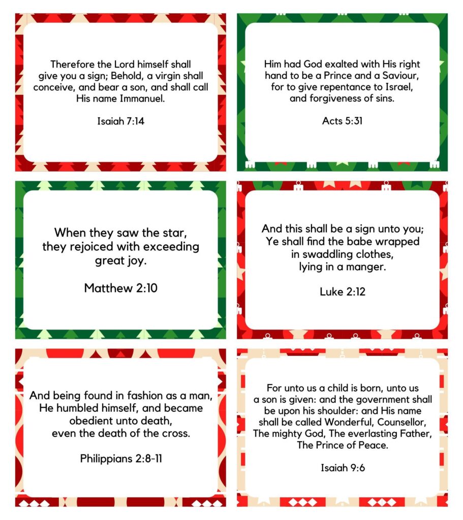 Printable Christmas Bible Verses FREE Printable A Z