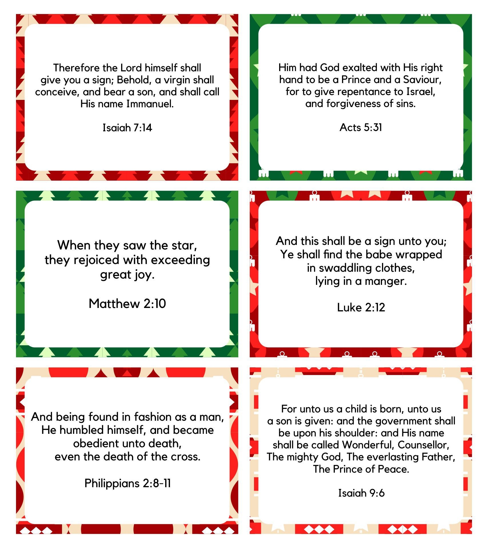 Printable Christmas Bible Verses FREE Printable A Z