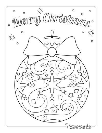 Printable Christmas Ornaments Coloring Pages Blank Templates 