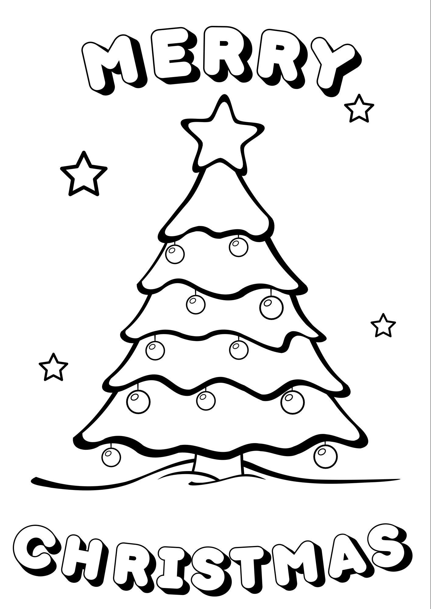 Printable Christmas Tree Colouring Page Canva Template Instant Download 