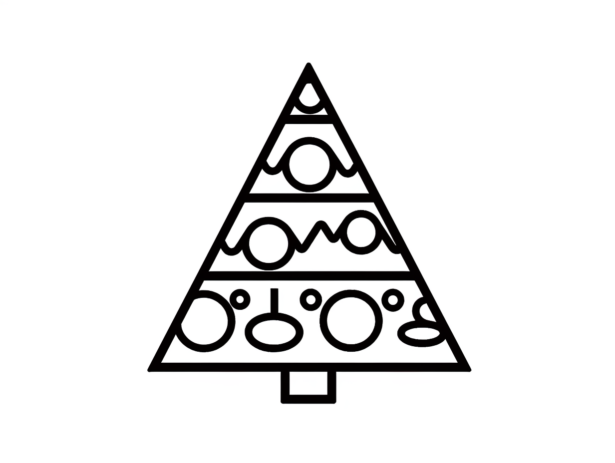 Printable Christmas Tree To Color Coloring Page
