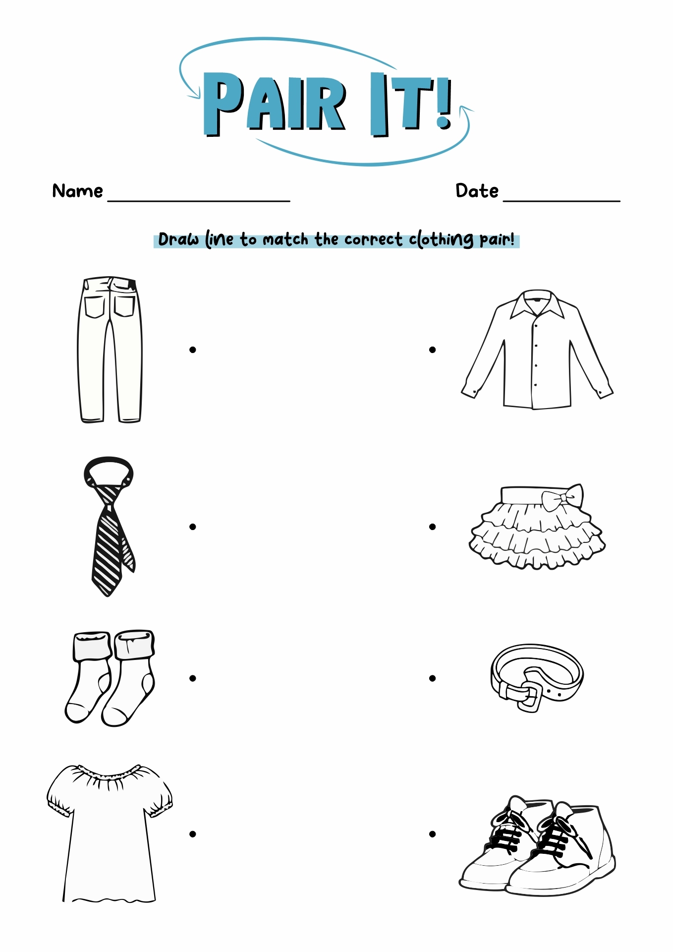 printable clothing activities for preschoolers