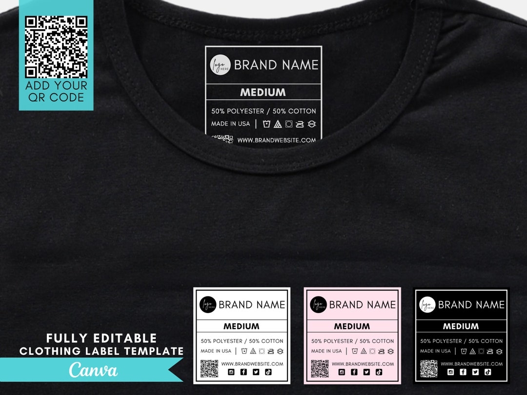 Printable Clothing Labels Clothing Size Labels Custom Clothing Tags 