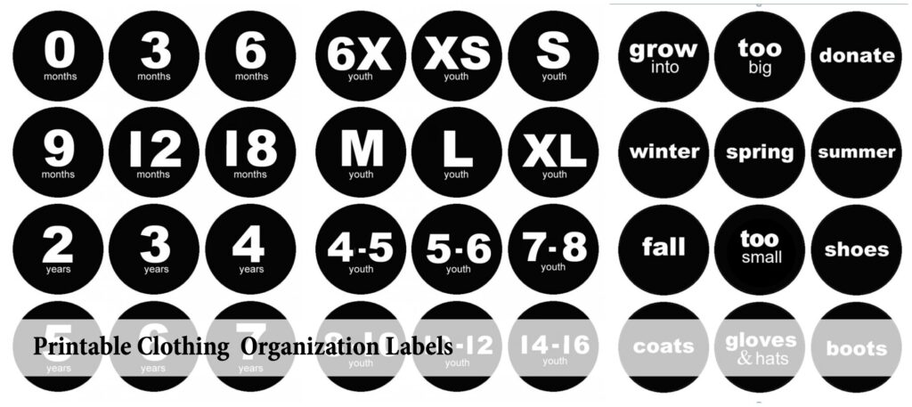 Printable Clothing Organization Labels The Idea Room