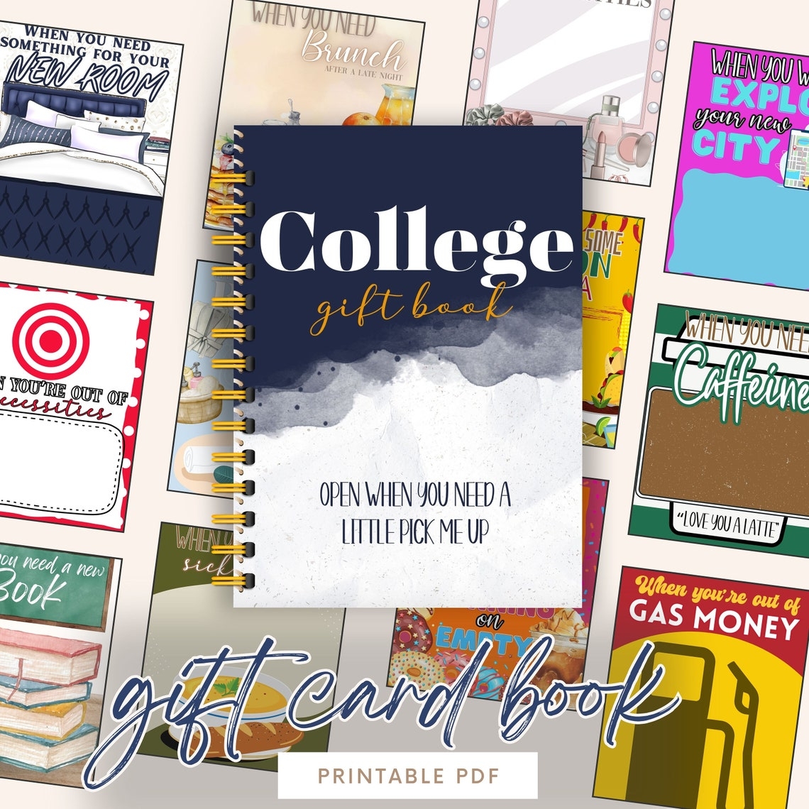 Printable College Gift Card Book College Care Package Etsy