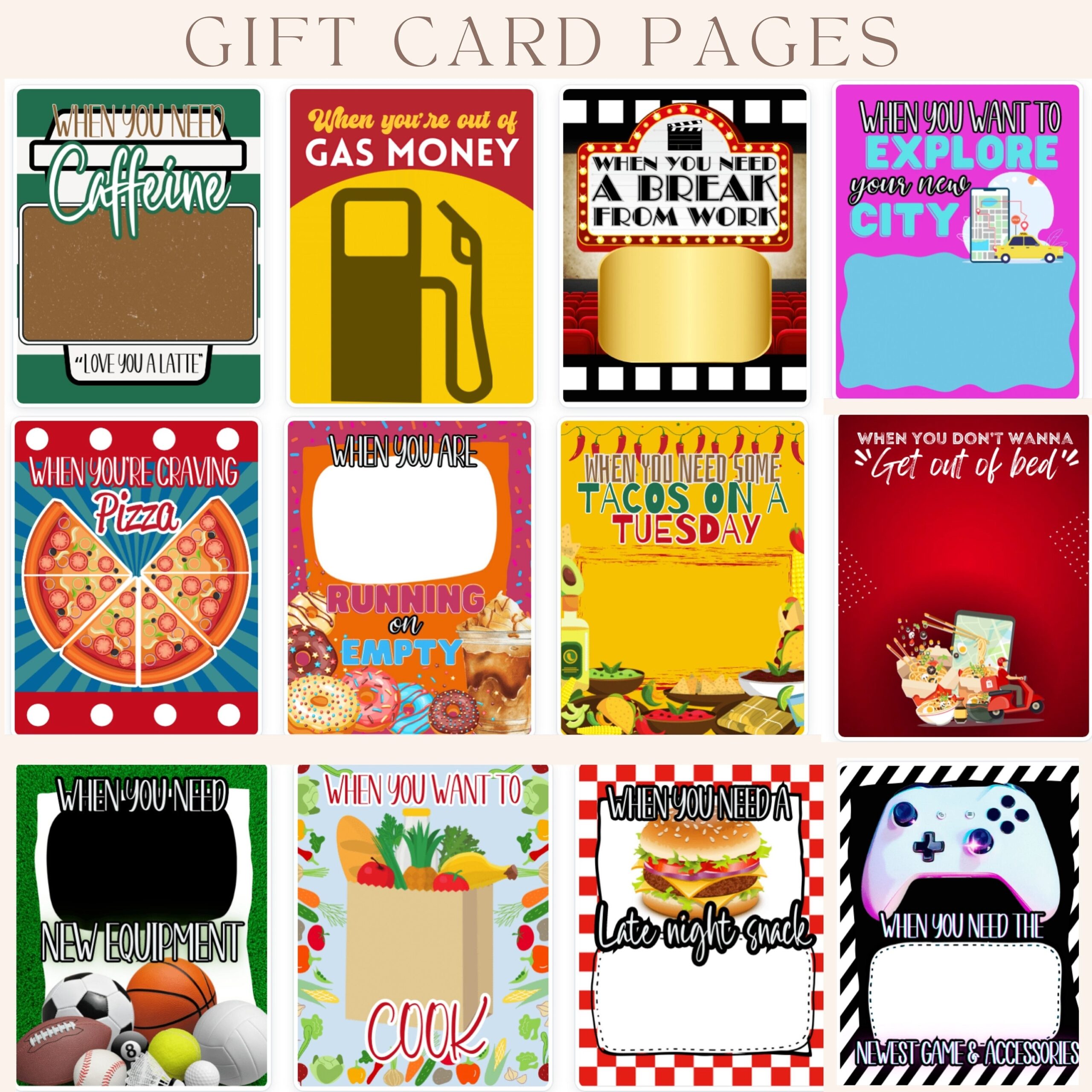 free printable gift card book pdf