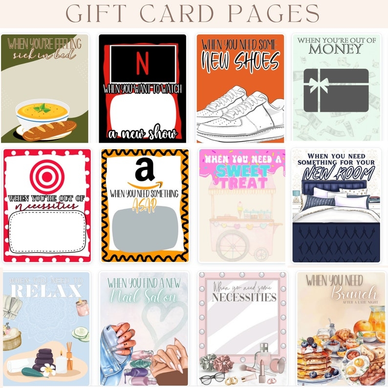 Printable College Gift Card Book College Care Package Etsy