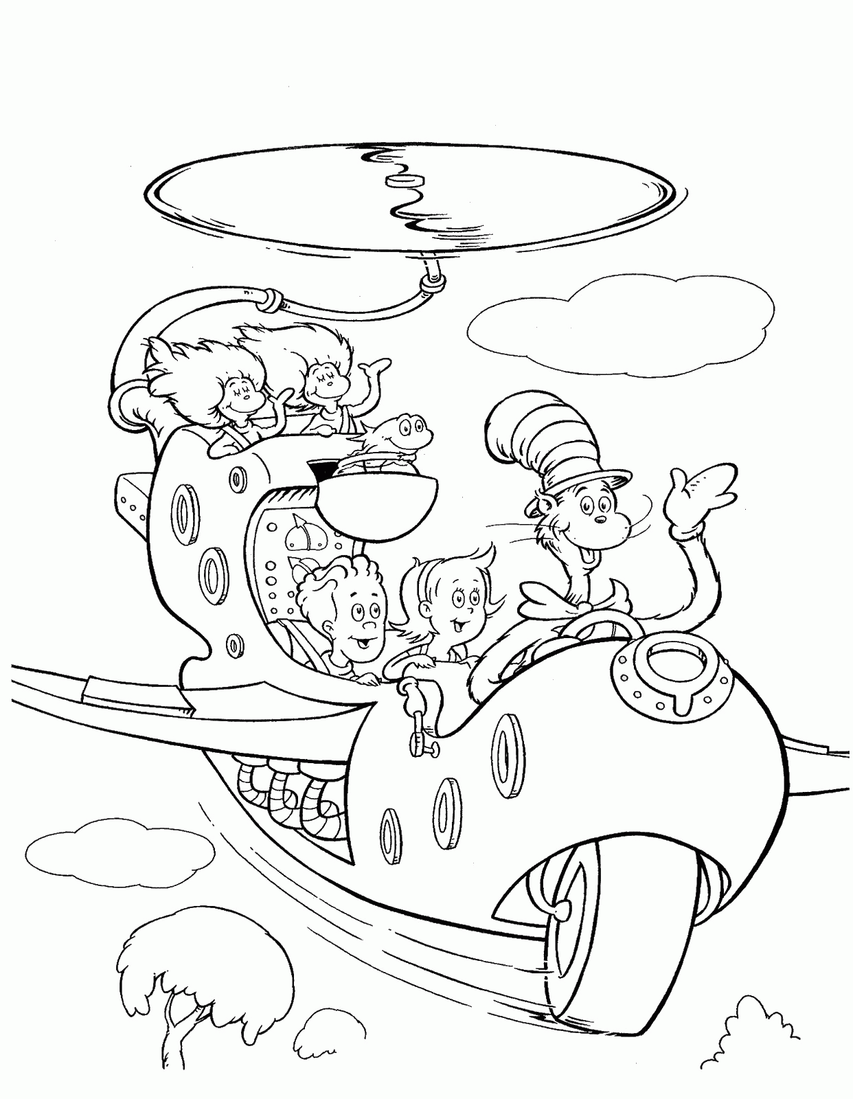 Printable Coloring Pages Cat In The Hat Coloring Home