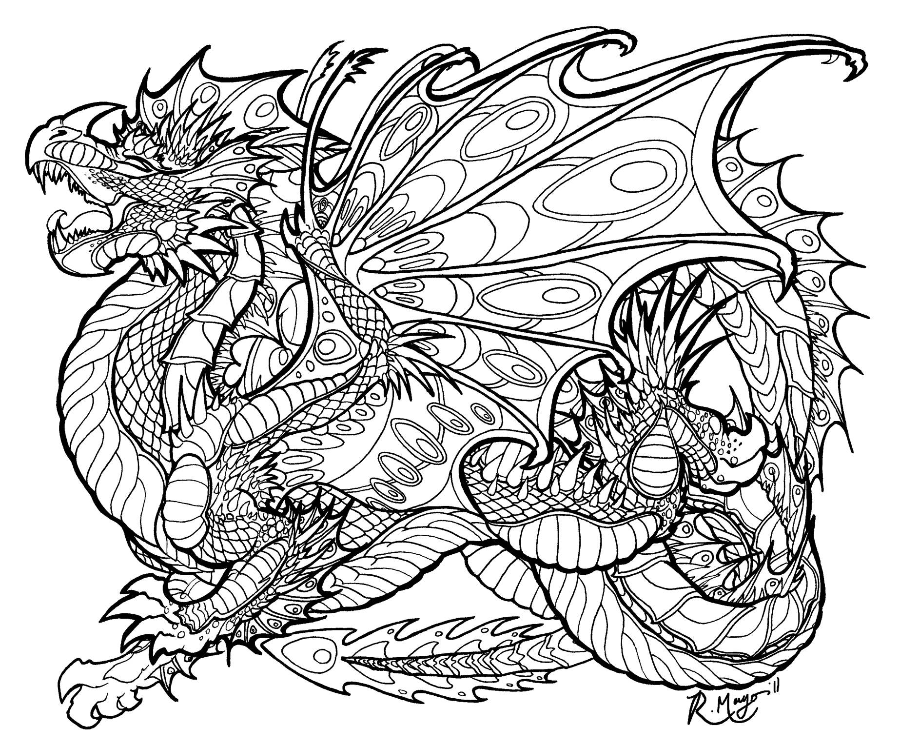 Printable Coloring Pages Dragons