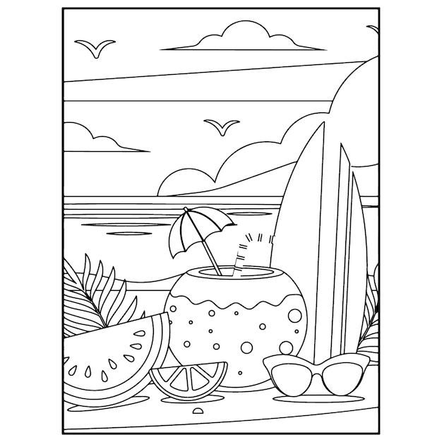 Printable Coloring Pages Summer Beach Infoupdate