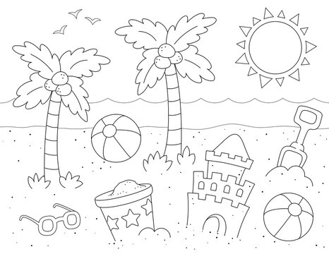 Printable Coloring Pages Summer Beach Infoupdate