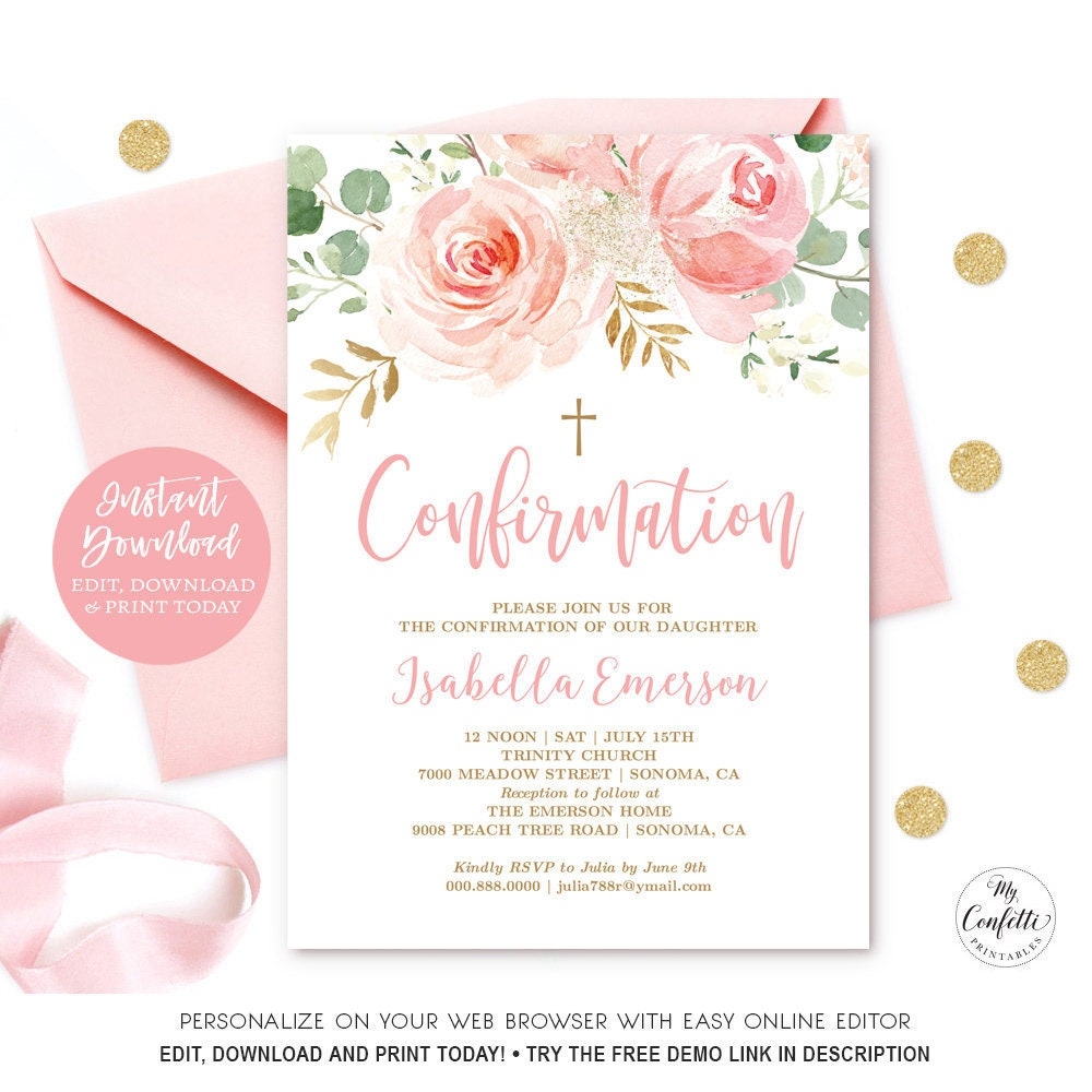 free printable confirmation invitations cards