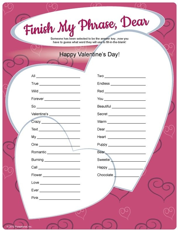 Printable Couples Games
