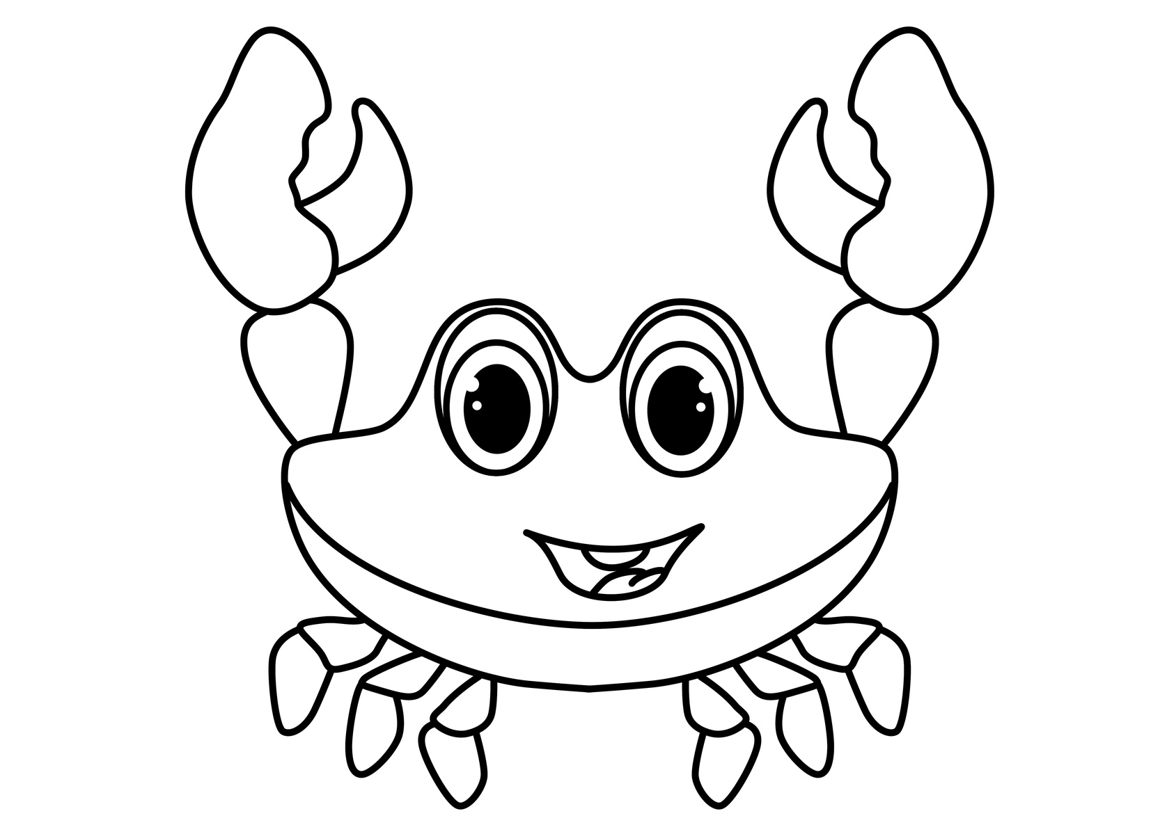 Printable Crab Coloring Pages Cute Looking Cartoon Crab Print Color Craft