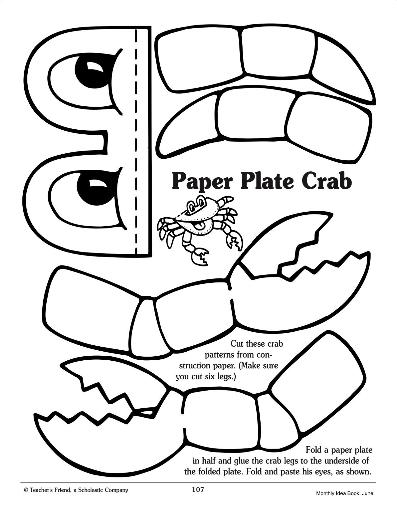 Printable Crab Craft Template Printable Templates Online By Paul