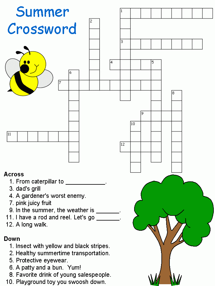 Printable Crossword Puzzles For Kids Age 7 Mary Crossword Puzzles