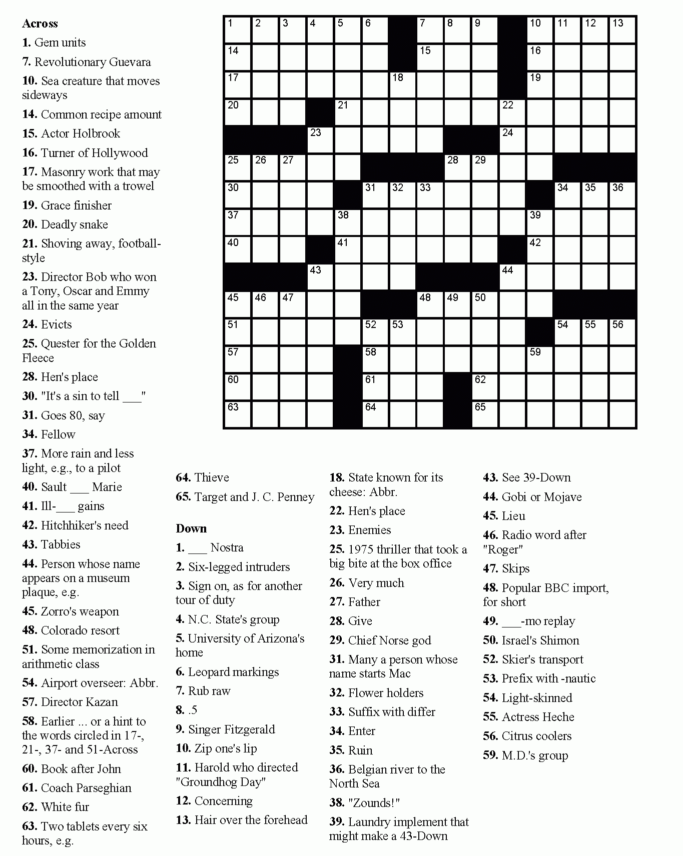 Printable Crossword Puzzles Pdf Easy Printable Crossword Puzzles