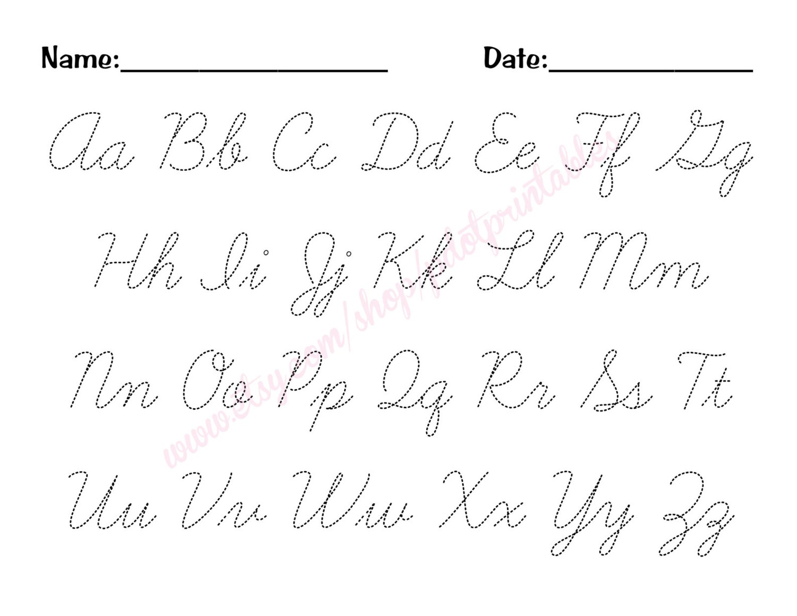 Printable Cursive Letters To Trace Letter Tracing Worksheets