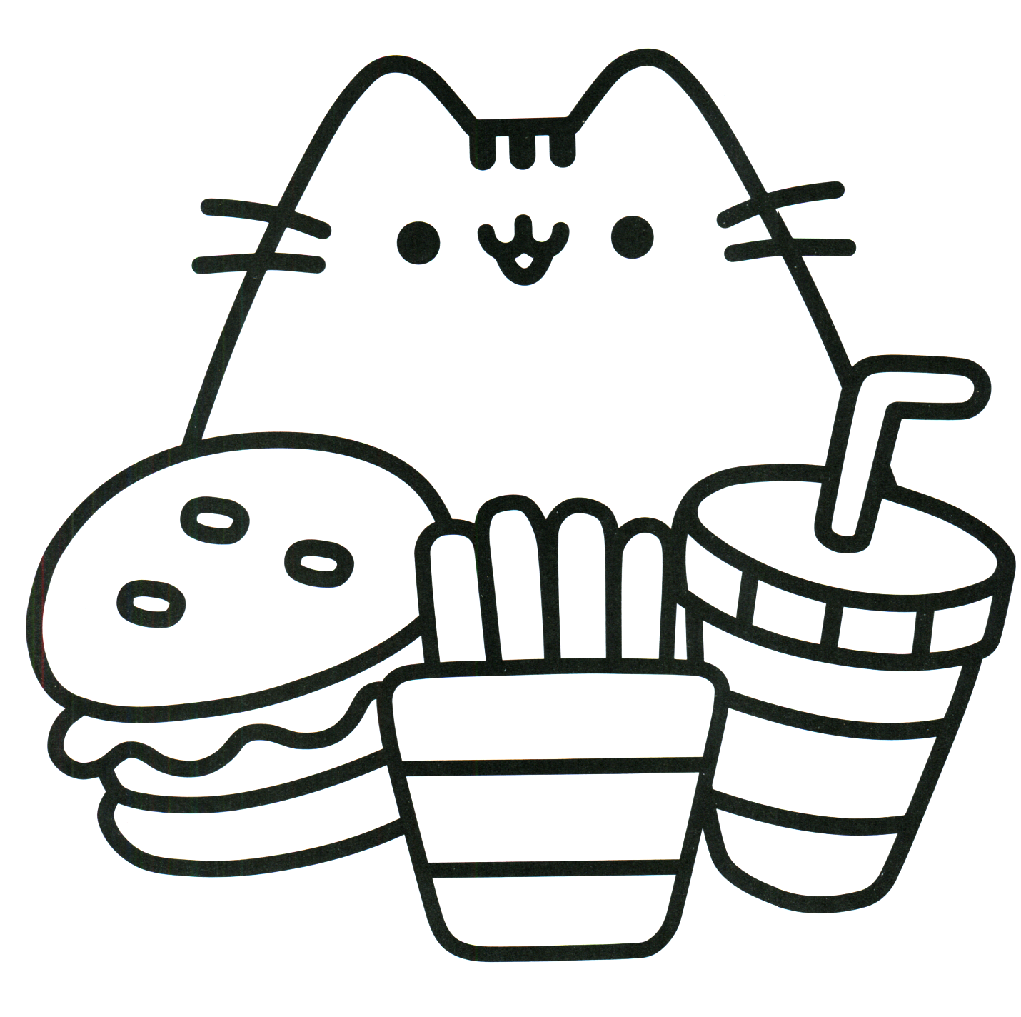 printable cute simple kawaii food coloring pages