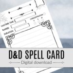 Printable D D Spell Cards