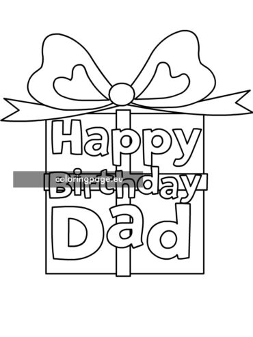 Printable Dad Birthday Card Coloring Page