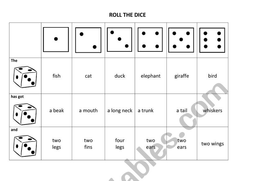 Printable Dice Game Sheets