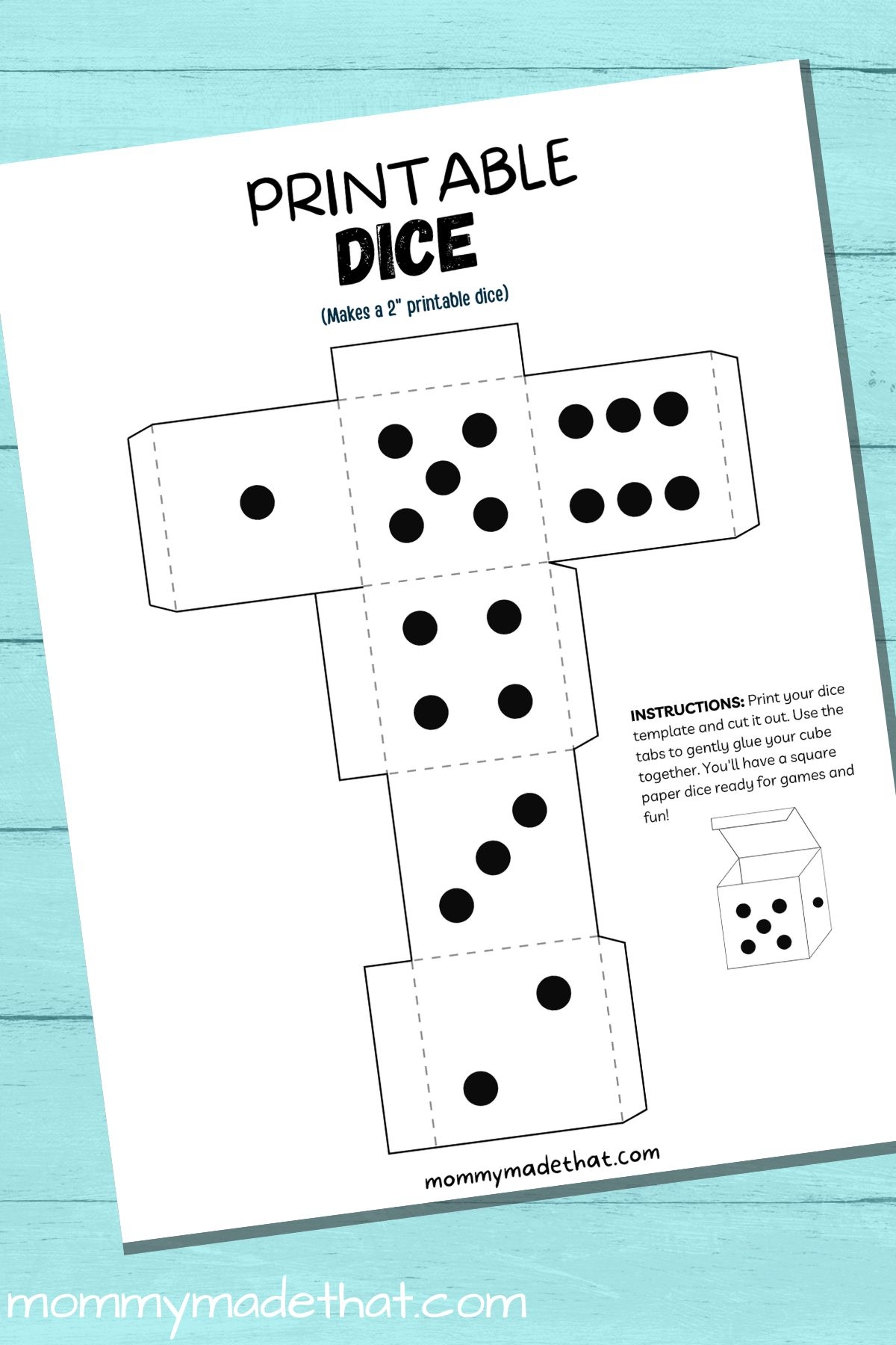 Printable Dice Template How To Make Paper Dice 