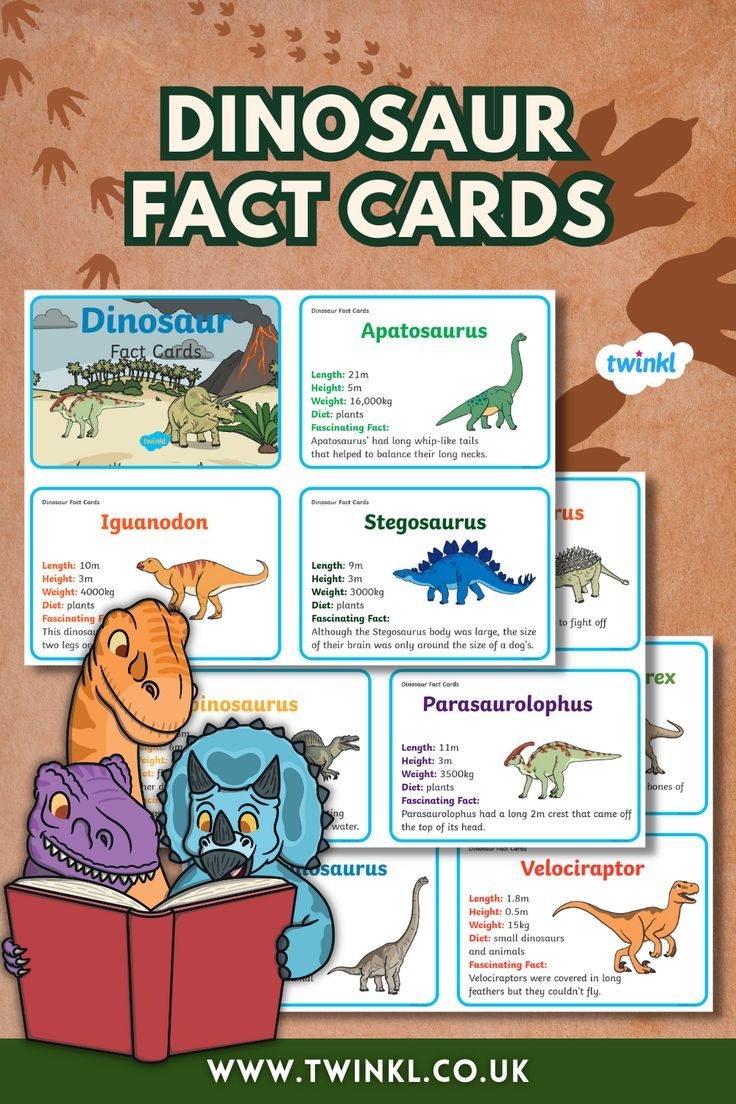 Printable Dinosaur Fact Cards For Kids Dinosaur Facts Dinosaur Facts 