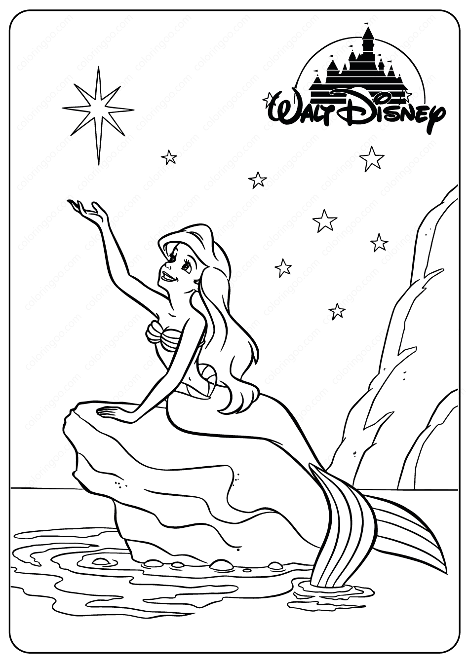 printable coloring pages ariel