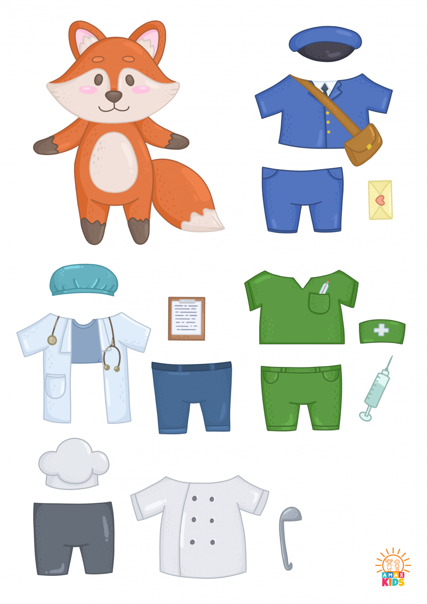 Printable Dress Up Game Professions Amax Kids