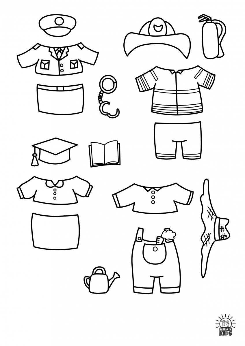 Printable Dress Up Game Professions Amax Kids