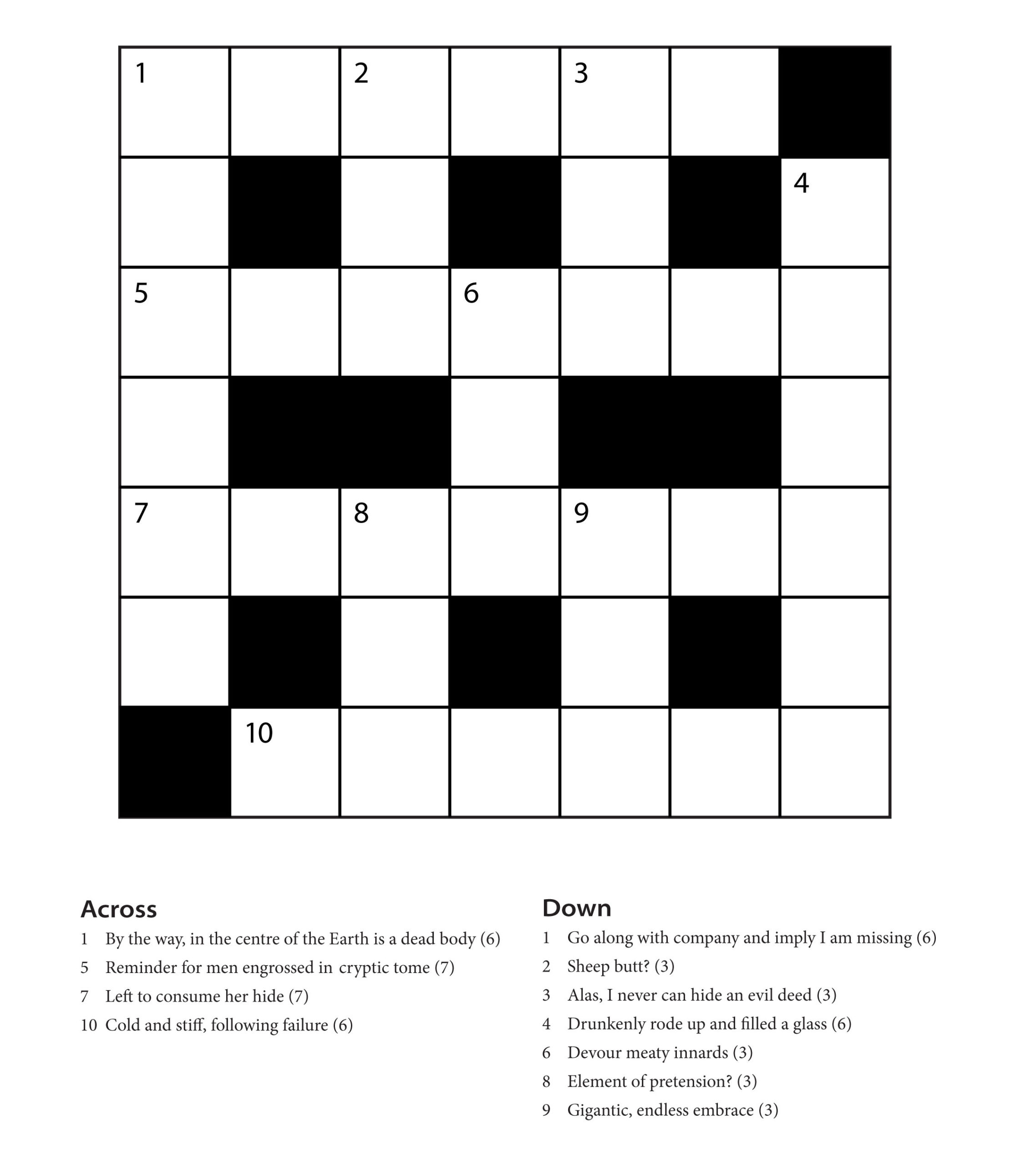 printable crossword puzzles easy