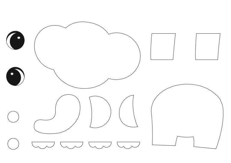 printable elephant craft template