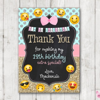 Printable Emoji Glitter Justice Thank You Cards Happy Barn