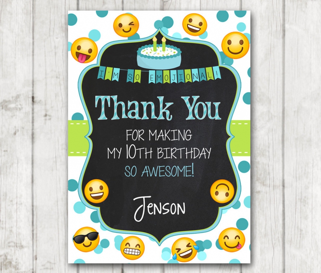 Printable Emoji Thank You Cards With Photo Emoji Thank You Card