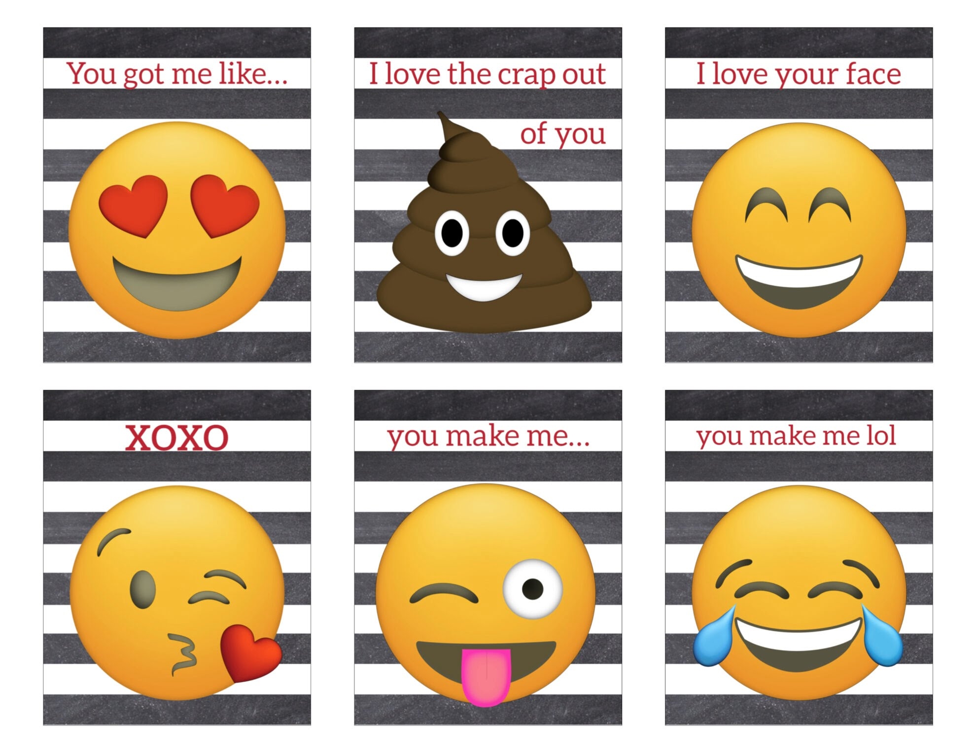 Printable Emoji Valentine Cards Printable Lab