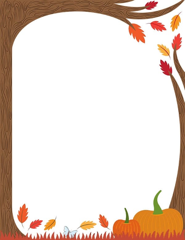 Printable Fall Tree Border Free Download And Print For You 