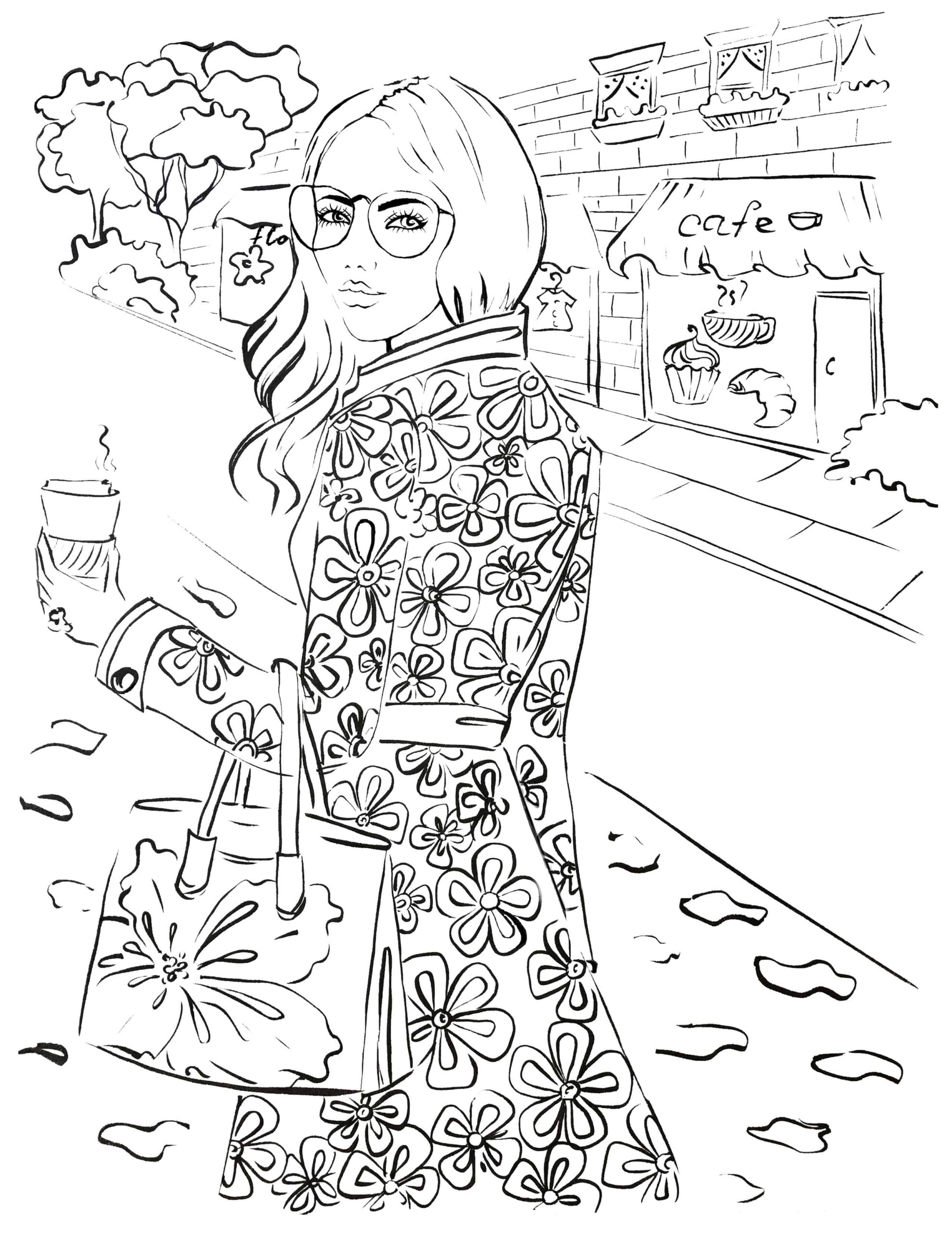 fashion girl coloring pages printable